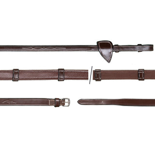 Collection Dyon US Hunter rênes avec arrêts en cuir 5/8'' 16mm marron